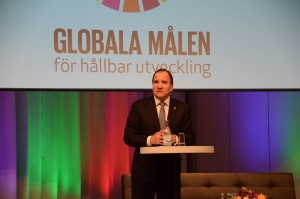 Swedish Prime Minister Stefan Löfven made the opening speech at Agenda 2030 on Jan. 18, 2016. Photo by Xuefei Chen Axelsson